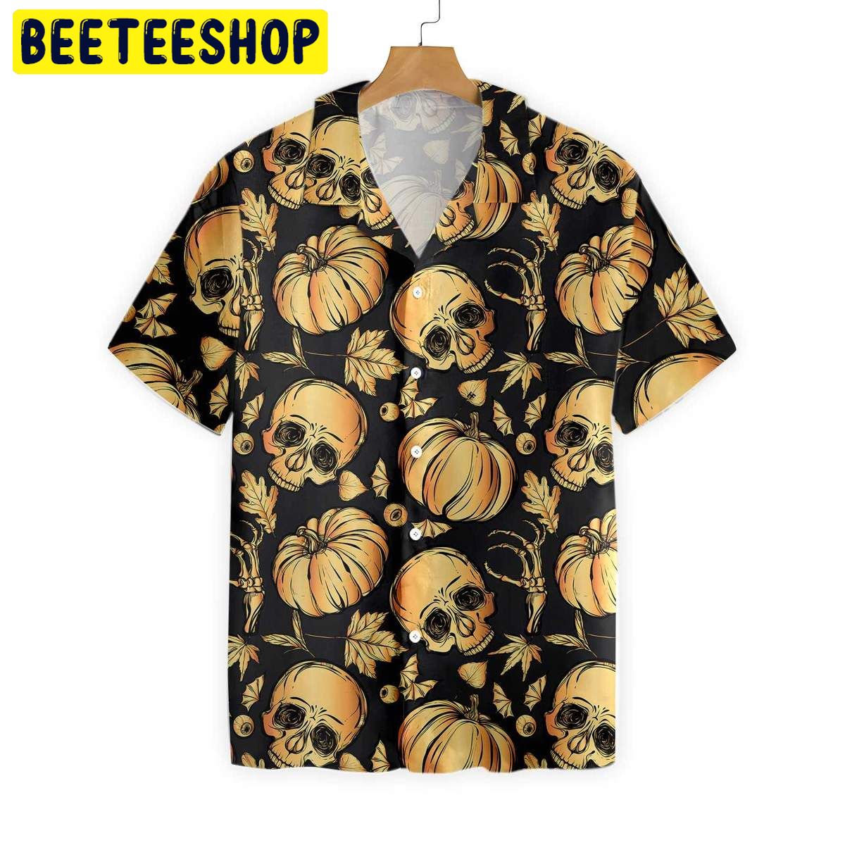 Pumpkin & Skull Halloween Trending Hawaiian Shirt