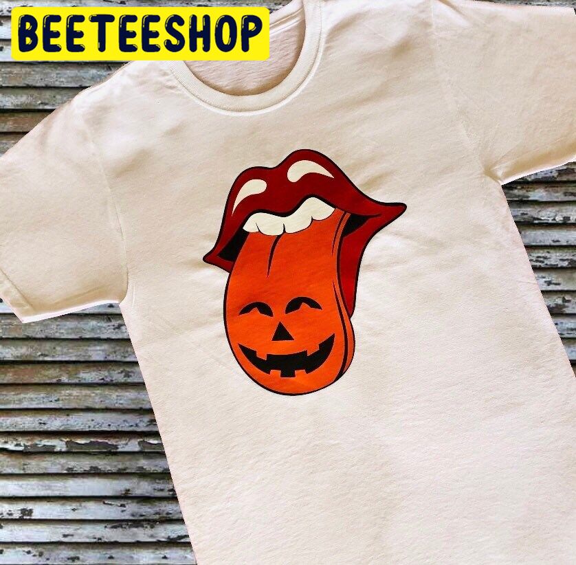 Pumpkin Tongue Rolling Stones Parody Halloween Trending Unisex Shirt