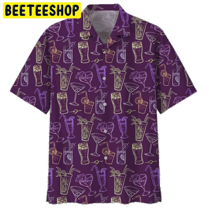 Purple Icon Cocktail Trending Hawaiian Shirt