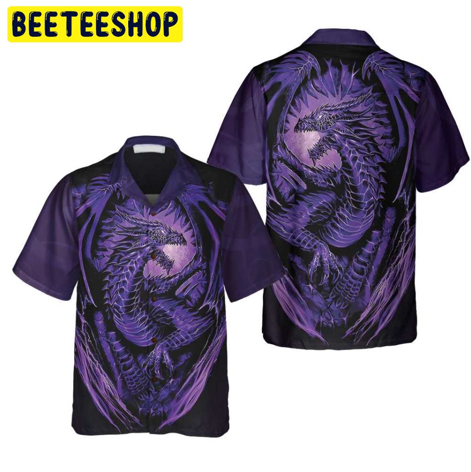 Purple Neon Dragon Trending Hawaiian Shirt