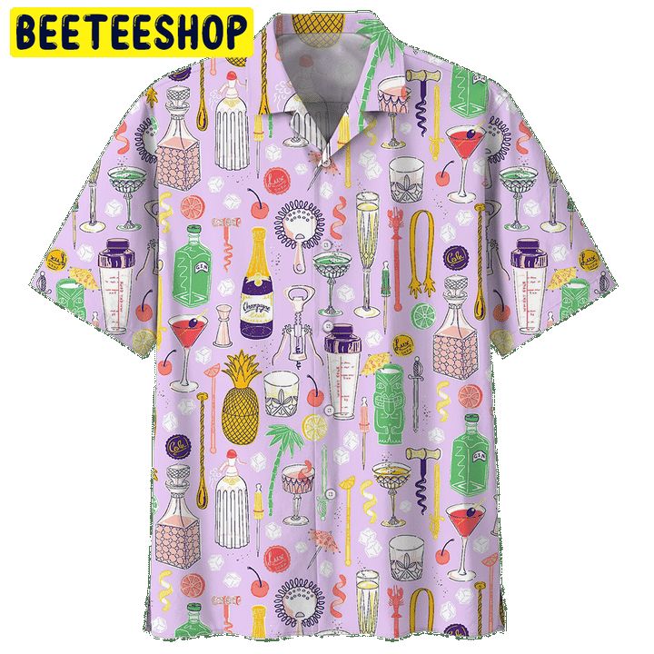 Purple Stlye Cocktail Trending Hawaiian Shirt