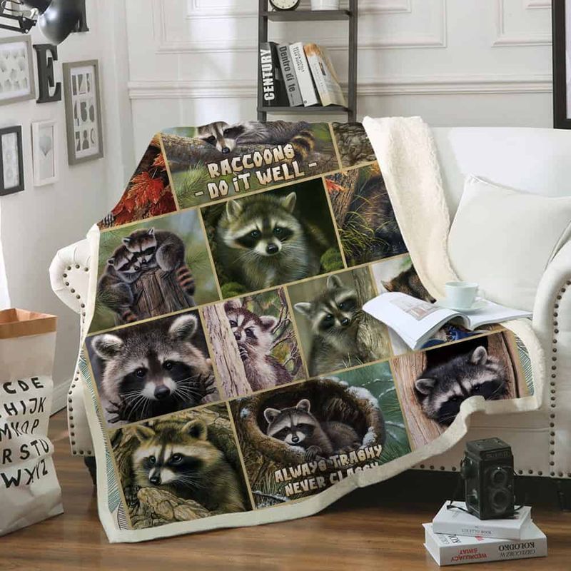 Raccoons Do It Well Comfy Sofa Throw Blanket