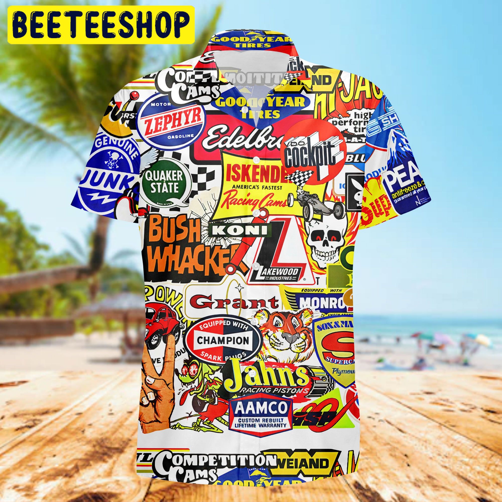Racing Car Labeling Trending Hawaiian Shirt - Beeteeshop