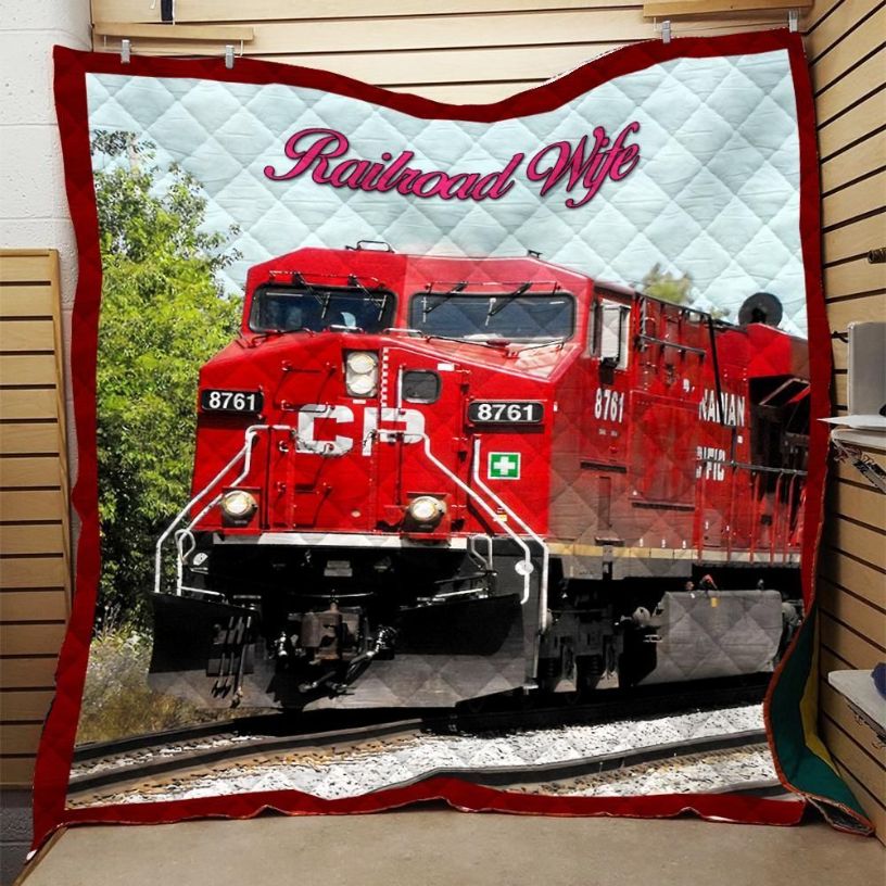 Railroader Wife Quilt Blanket Great Customized Gifts For Birthday Christmas Thanksgiving Wedding Valentine’s Day