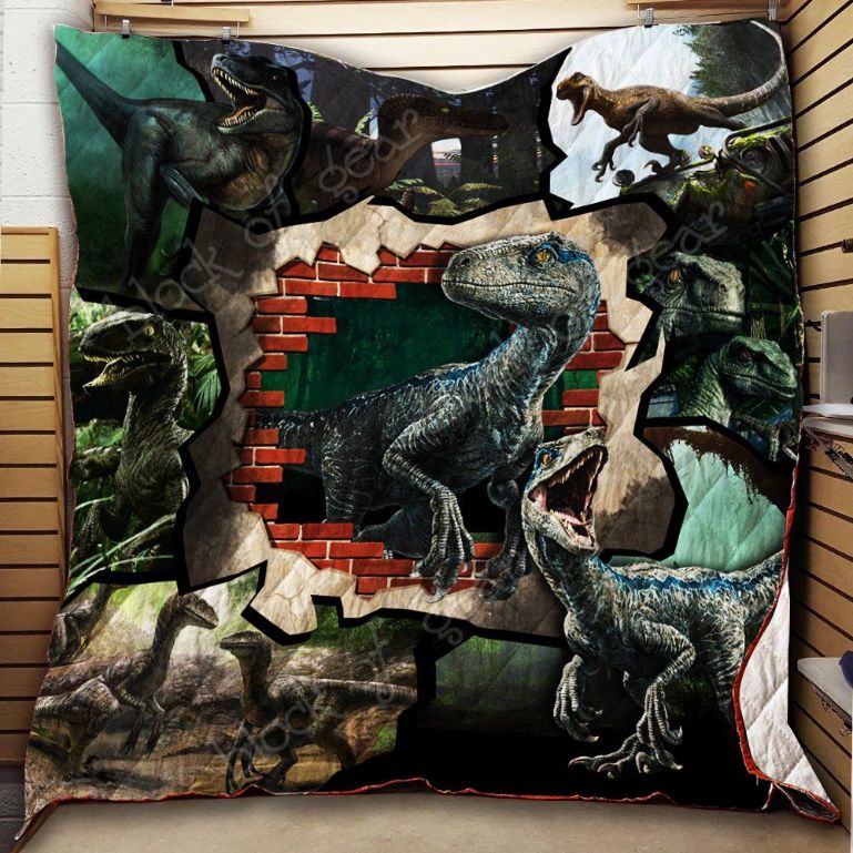 Raptor Dinosaur Quilt Blanket Great Customized Blanket Gifts For Birthday Christmas Thanksgiving