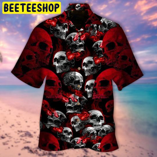 Red Skull Smoke Trending Hawaiian Shirt