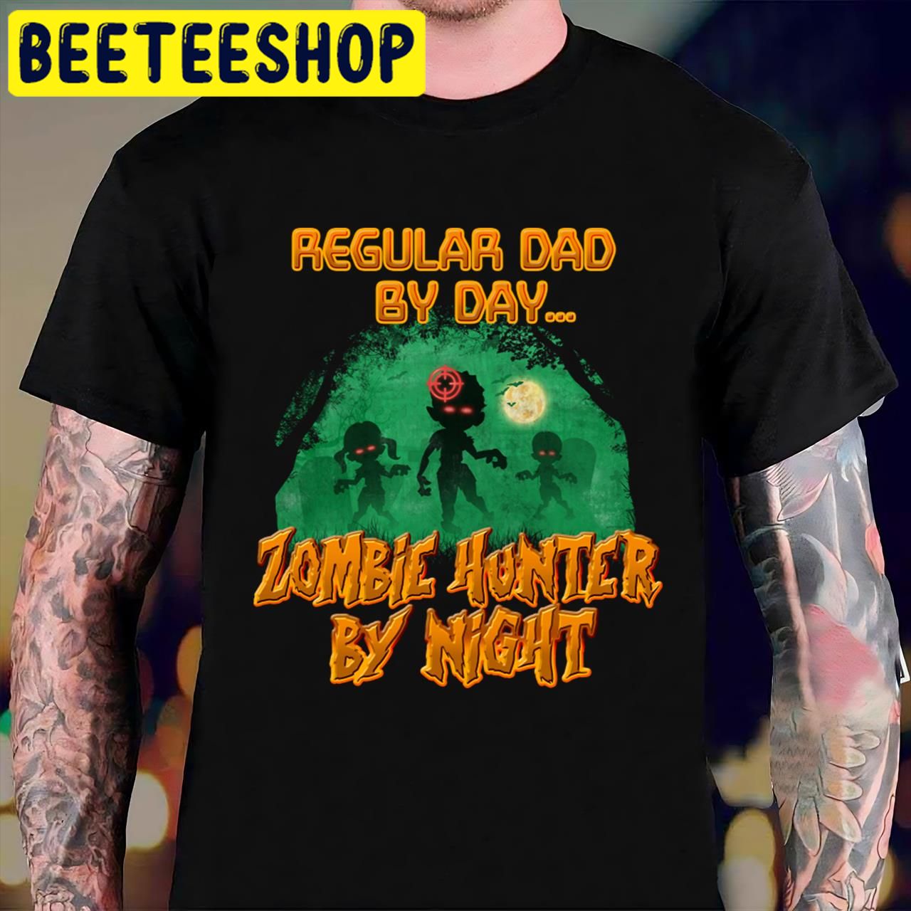 Regular Dad by Day Zombie Hunter By Night Single Dad Halloween Trending Unisex T-Shirt