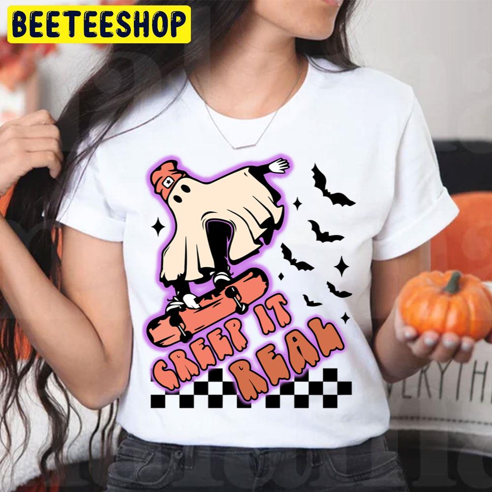 Retro Creep It Real Skateboarding Fall Season Halloween Trending Unisex T-Shirt