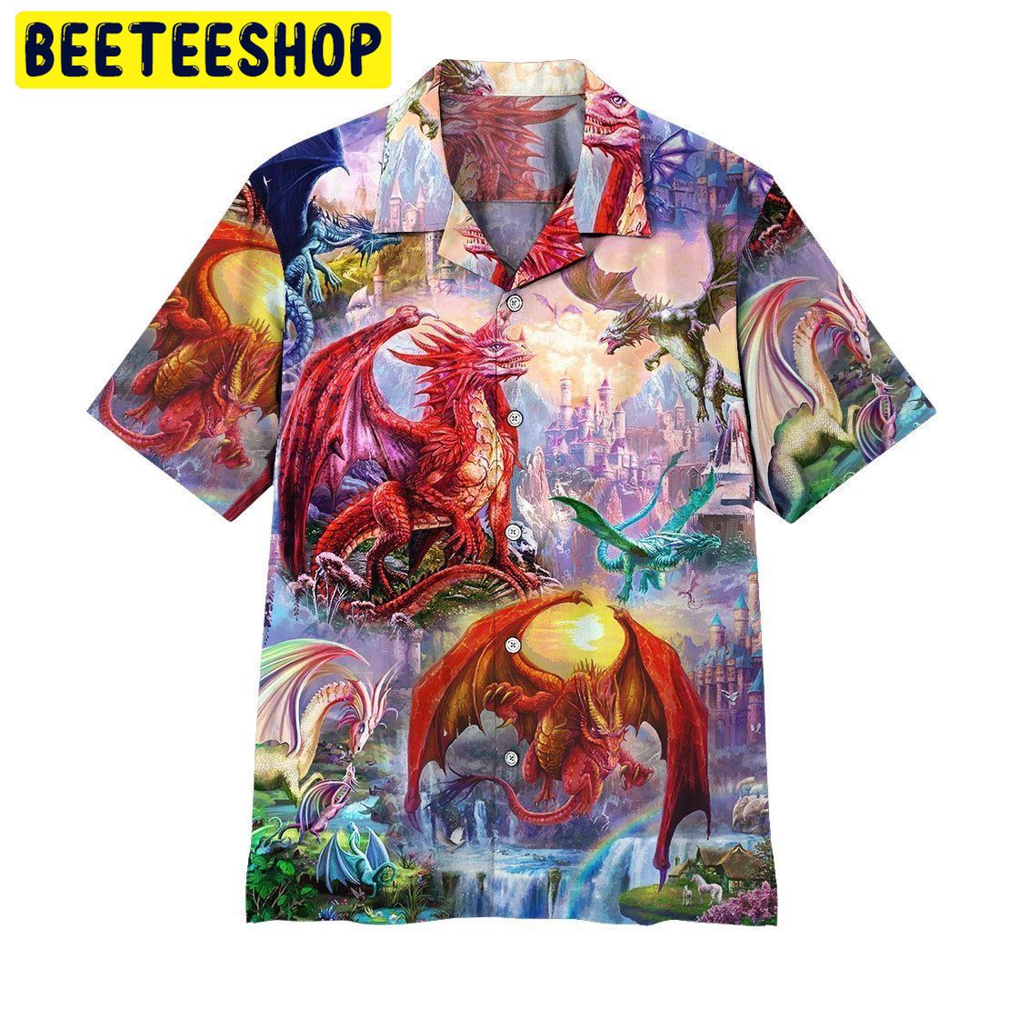 Retro Design Dragon Trending Hawaiian Shirt