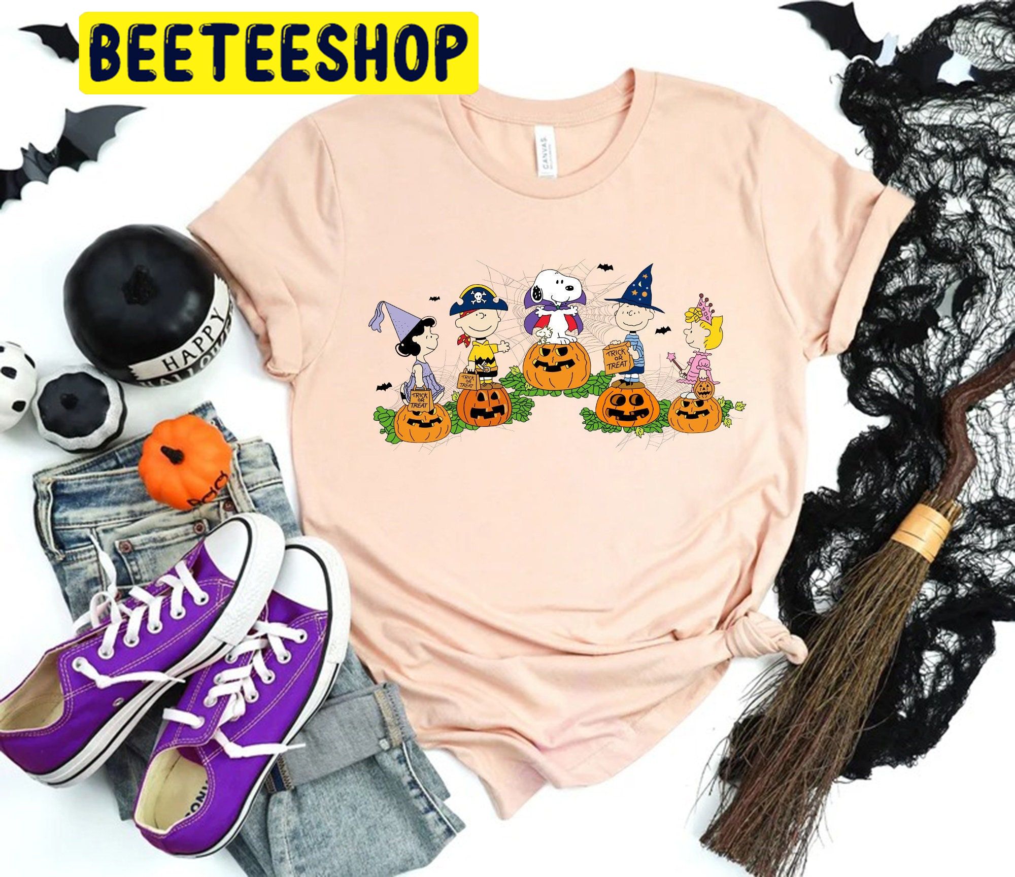 Retro Halloween Snoopy And Friends Fall Trending Unisex Shirt