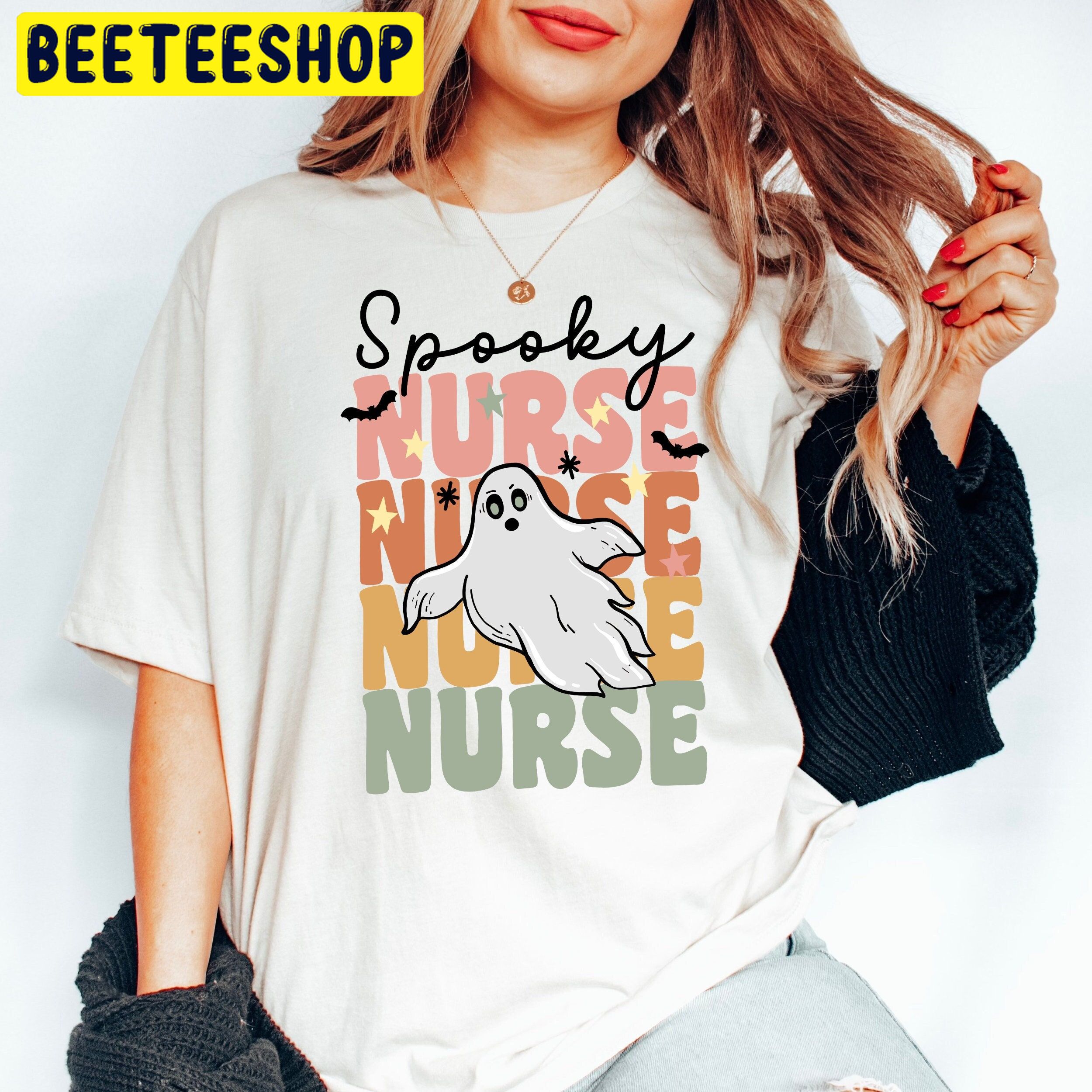 Retro Halloween Spooky Nurse Trending Unisex Shirt