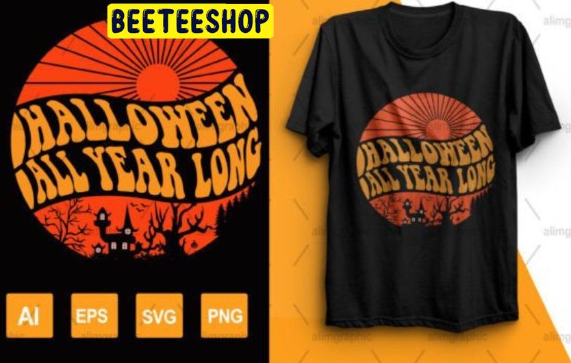 Retro Vintage Halloween All Year Long HalloweenTrending Unisex Shirt