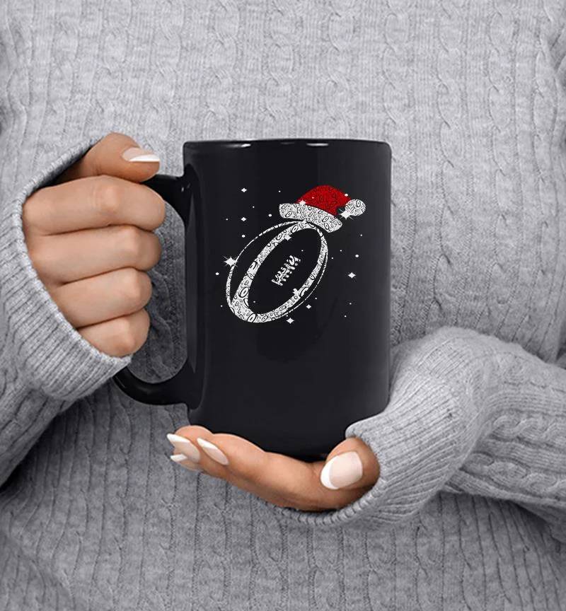 Rhinestone Rugby Santa Christmas Mug