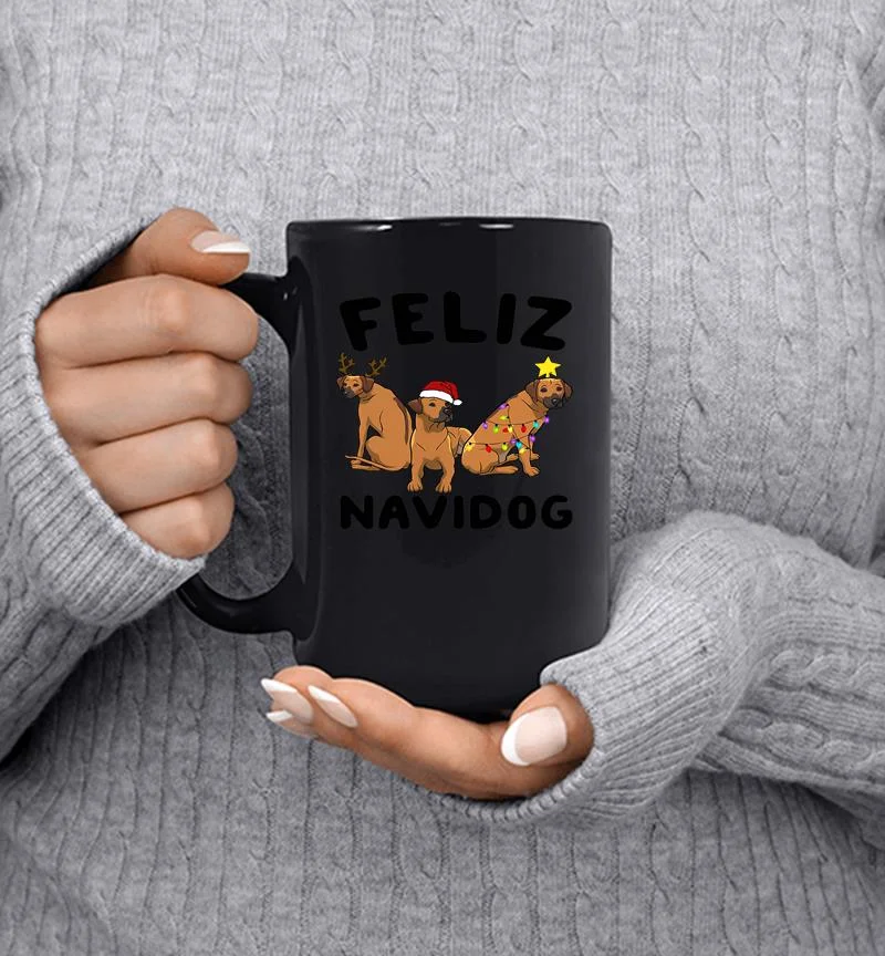 Rhodesian Ridgeback Feliz Navidog Christmas Mug