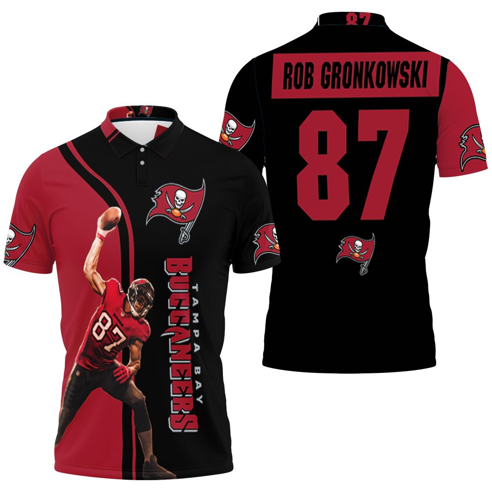 Rob Gronkowski 87 Tampa Bay Buccaneers Super Bowl 2021 Nfc South Division Champions 3D All Over Print Polo Shirt