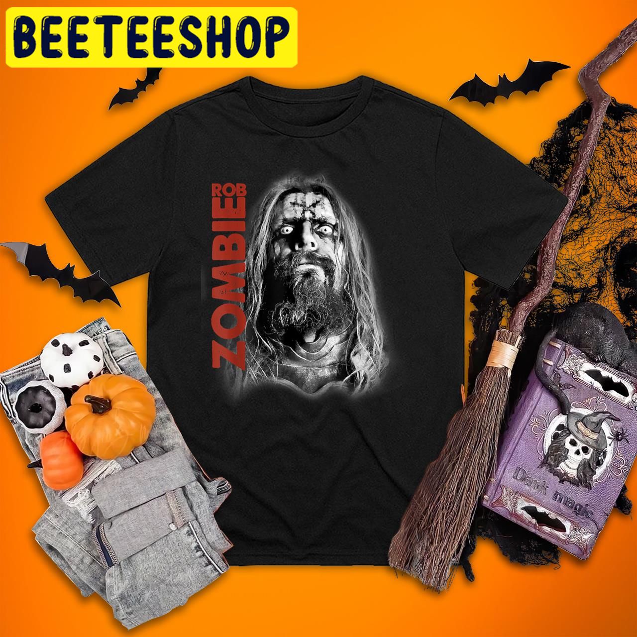 Rob ZombieCool Graphic Animals Rob Zombie Face Unmasked Halloween Trending Unisex T-Shirt