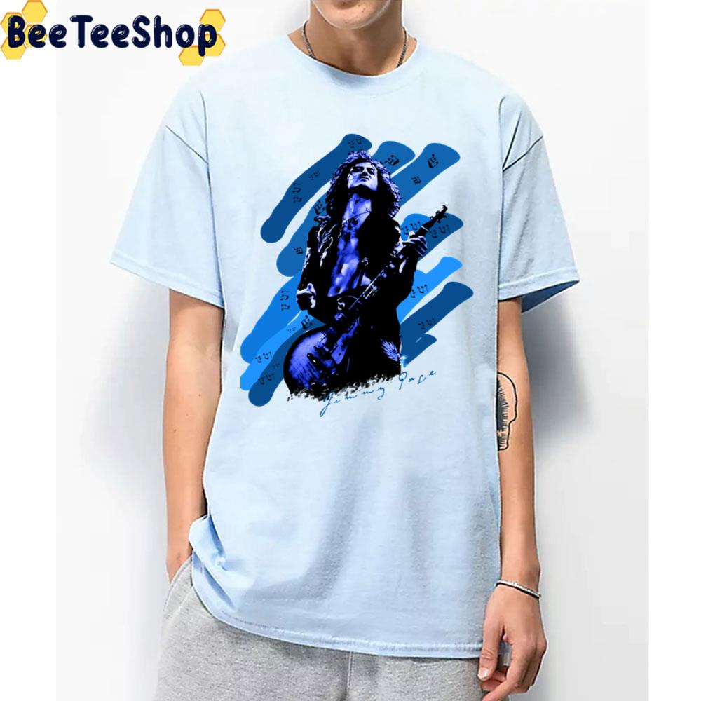 Rock Jimmy Page blue art Trending Unisex T-Shirt