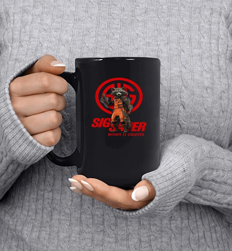 Rocket Raccoon Sig Sauer when it counts Mug