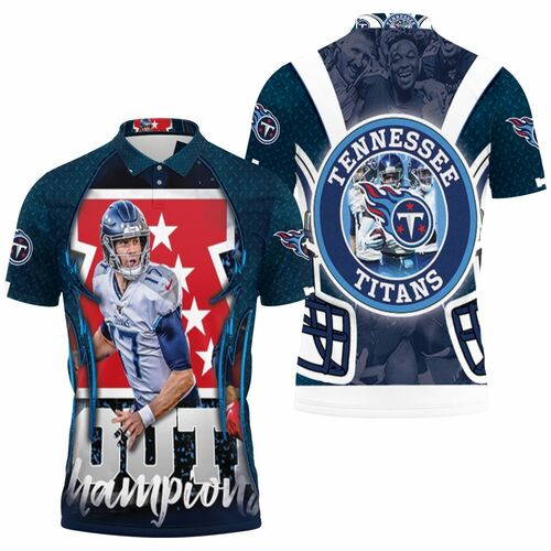 Ryan Tannehill #17 Tennessee Titans Afc South Division Champions Super Bowl 2021 3D All Over Print Polo Shirt