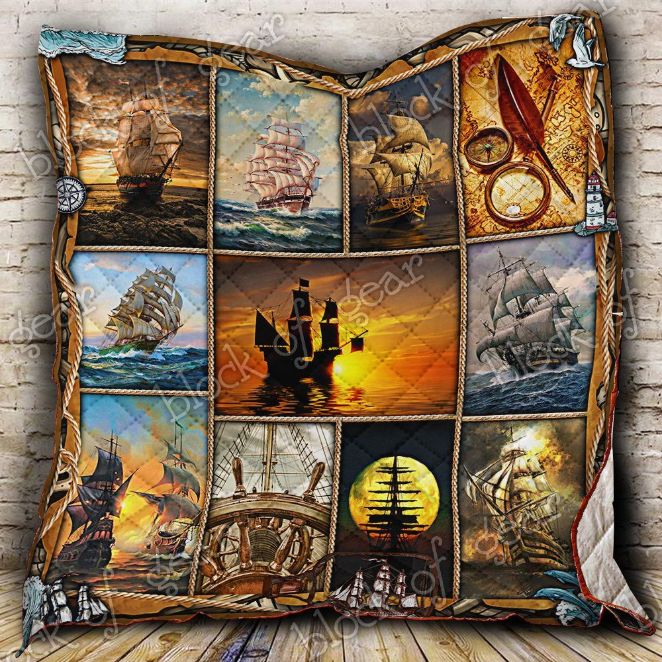 Sailing Ships Quilt Blanket Great Customized Gifts For Birthday Christmas Thanksgiving Ship Lover