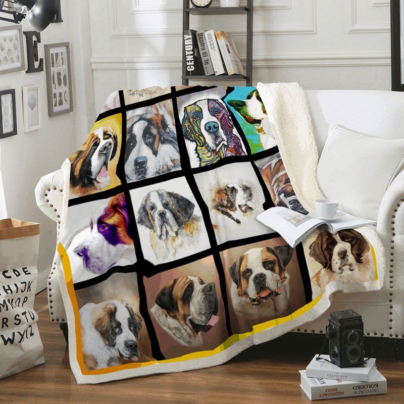 Saint Bernard Dog Comfy Sofa Throw Blanket