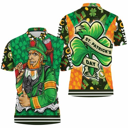 Saint Patricks Day Firefighter Fan 3D All Over Print Polo Shirt