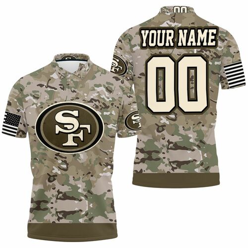 San Francisco 49ers Camouflage Veteran 3d Personalized 3D All Over Print Polo Shirt