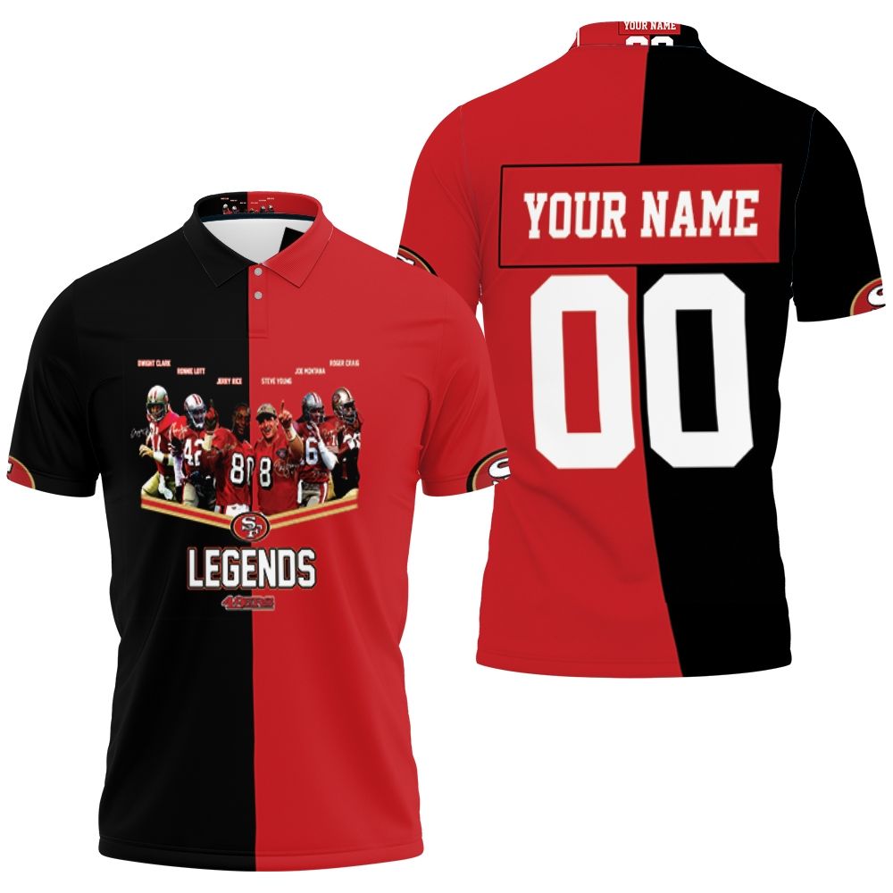 San Francisco 49ers Legends Signed Personalized 3D All Over Print Polo Shirt