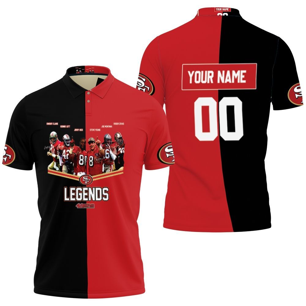 San Francisco 49ers Legends Signed Personalized 3D All Over Print Polo Shirt