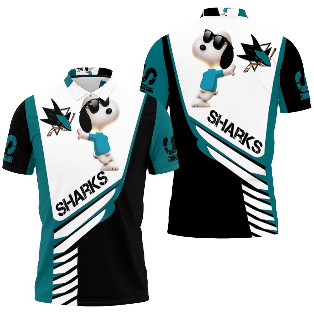 San Jose Sharks Snoopy For Fans 3D All Over Print Polo Shirt