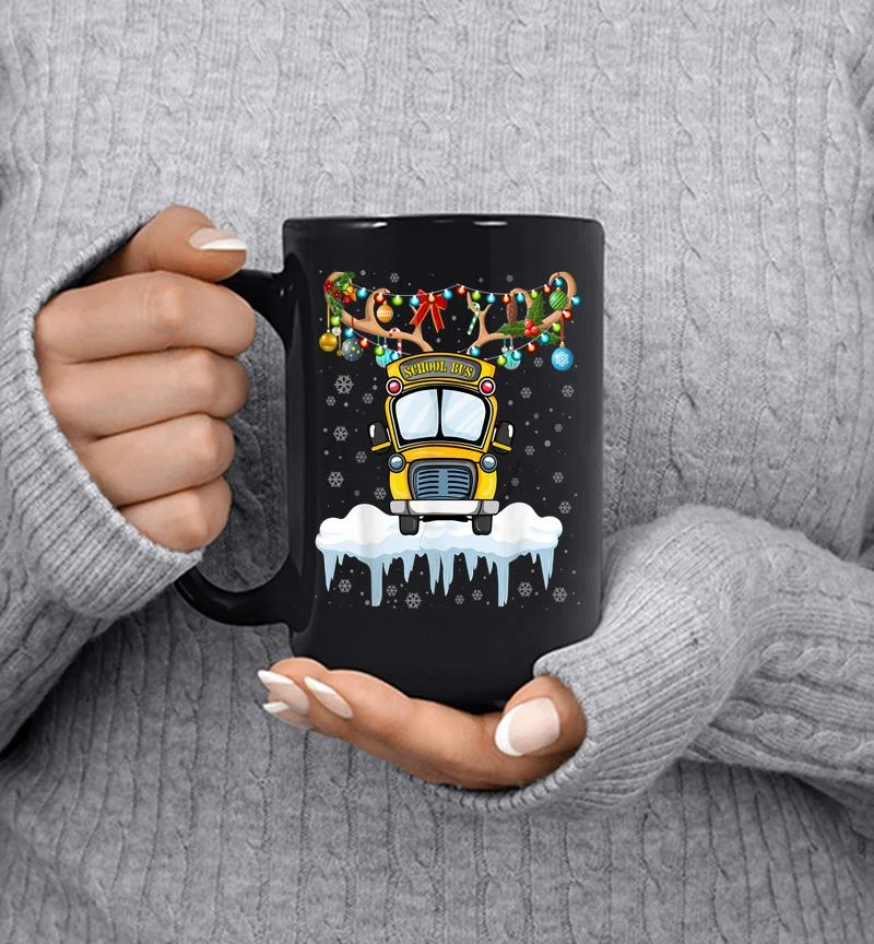 School Bus Driver Christmas Lights Funny Christmas School Mug