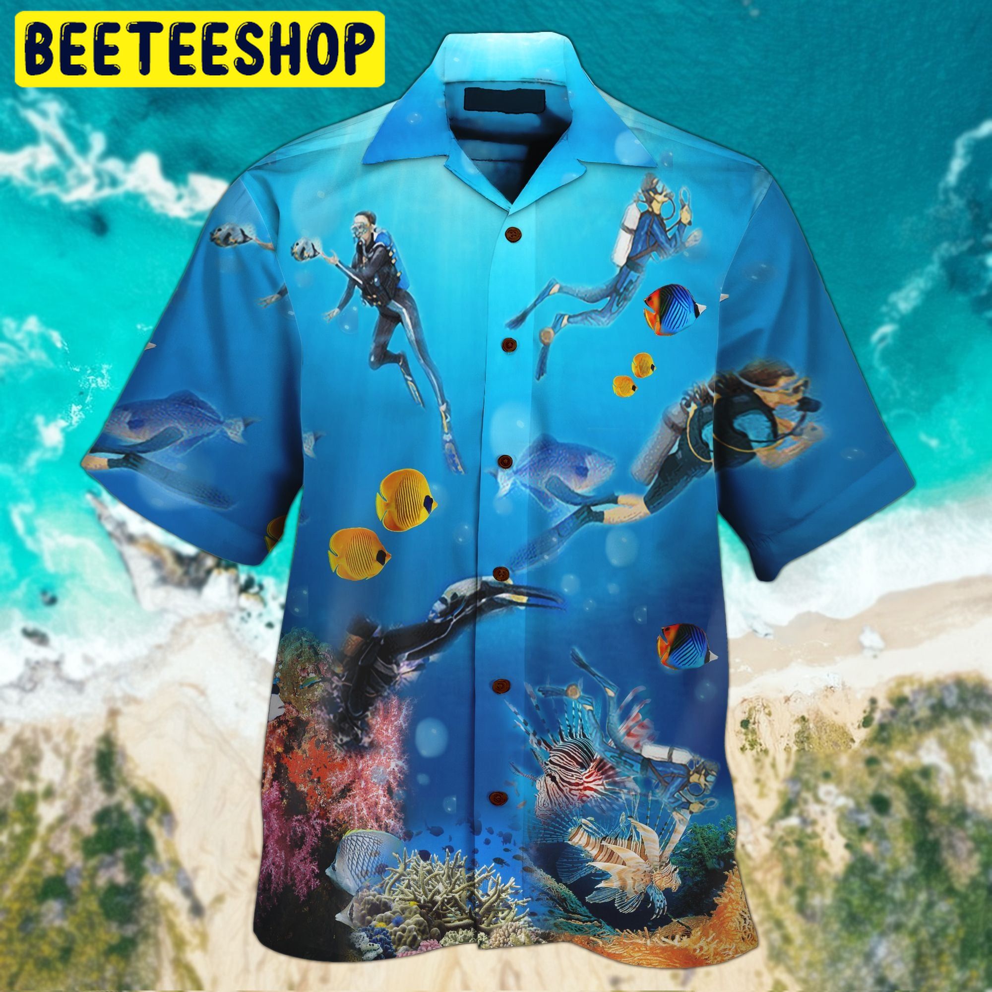 Scuba Diving 3D All Over Printed Trending Hawaiian Shirt And Short