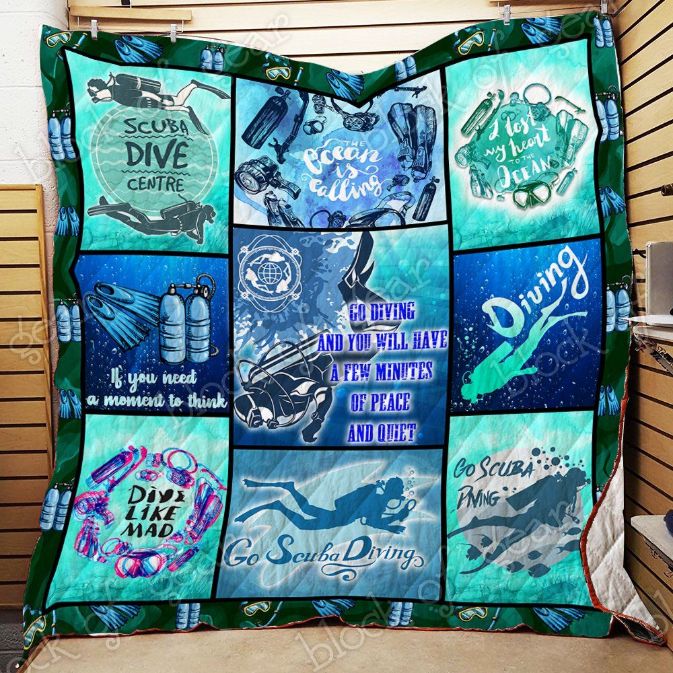 Scuba Diving Quilt Blanket