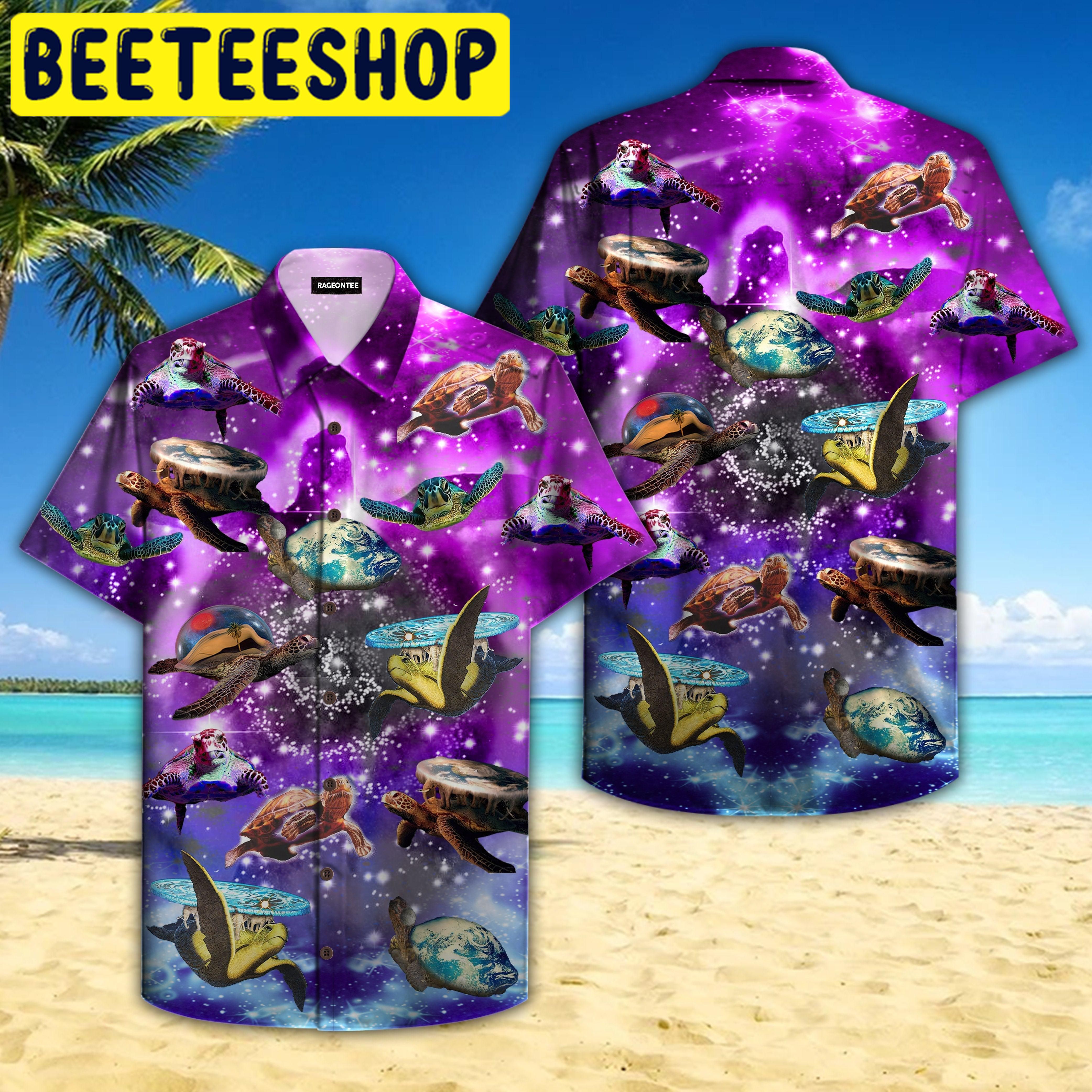 Sea Turtle In Outer Space Galaxy Hawaiian Shirt