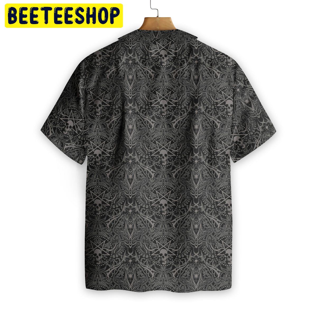 Seamless Gothic Skull Pattern Goth Trending Hawaiian Shirt - Beeteeshop