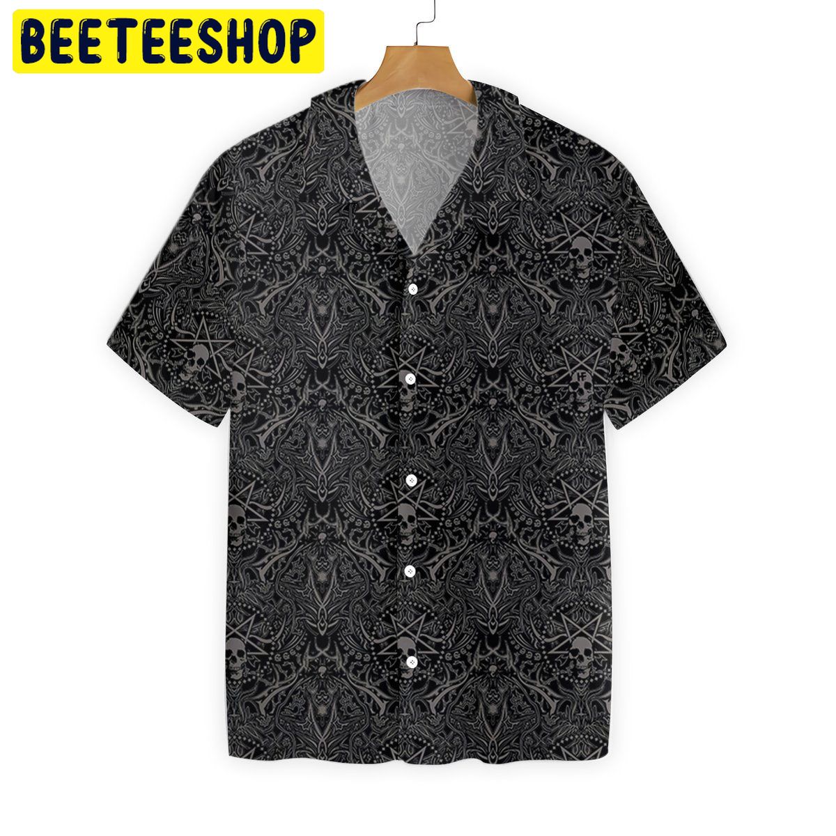 Seamless Gothic Skull Pattern Goth Trending Hawaiian Shirt