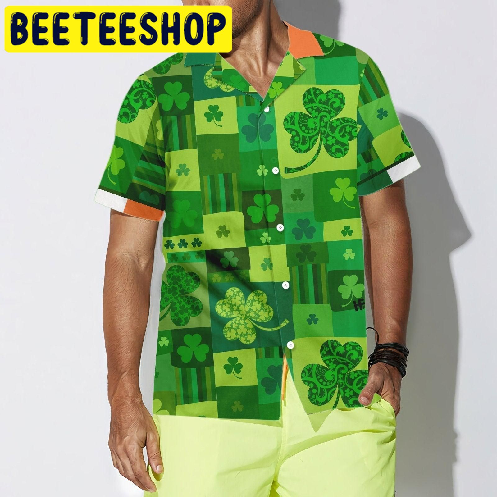 Seamless Shamrock St.Patrick’s Day Hawaiian Shirt