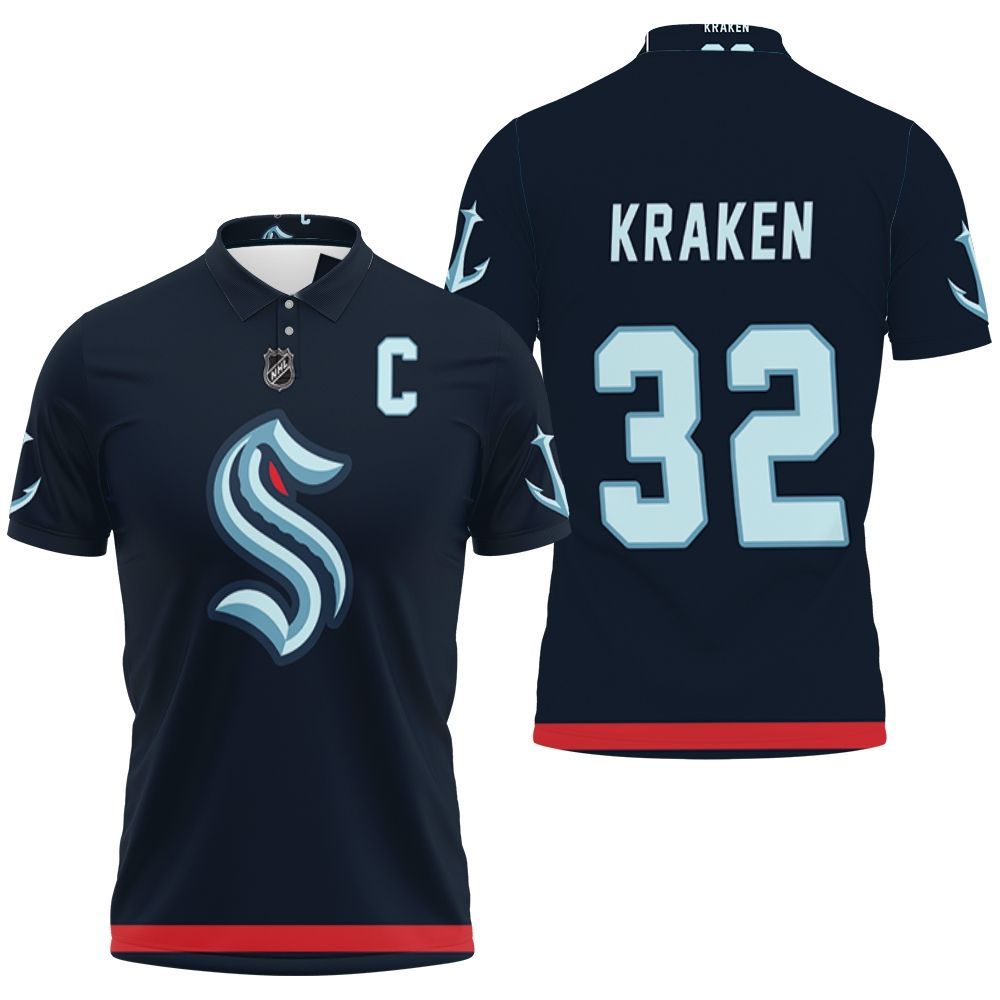 Seattle Kraken Nhl 2020 Blue Jersey Inspired 3D All Over Print Polo Shirt