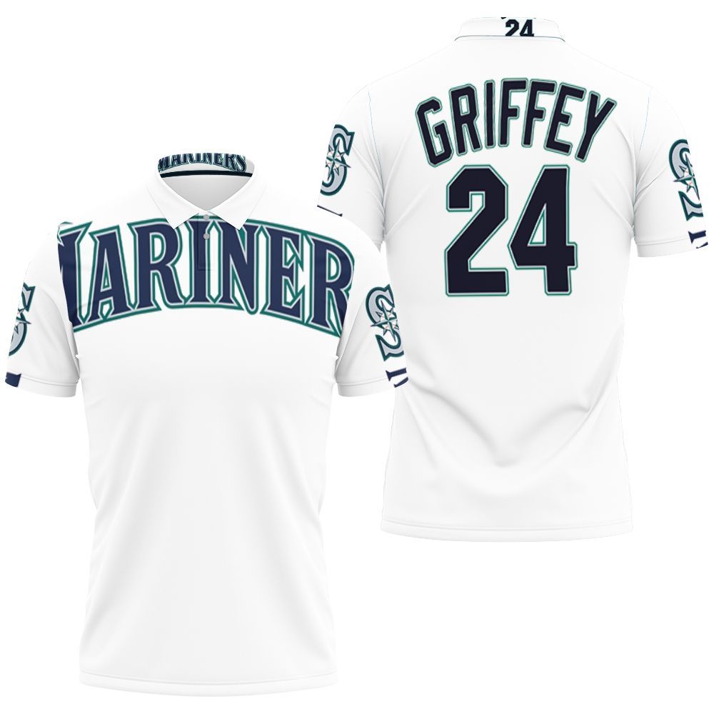 Seattle Mariners Ken Griffey Jr 24 2020 Mlb White Jersey Inspired 3D All Over Print Polo Shirt