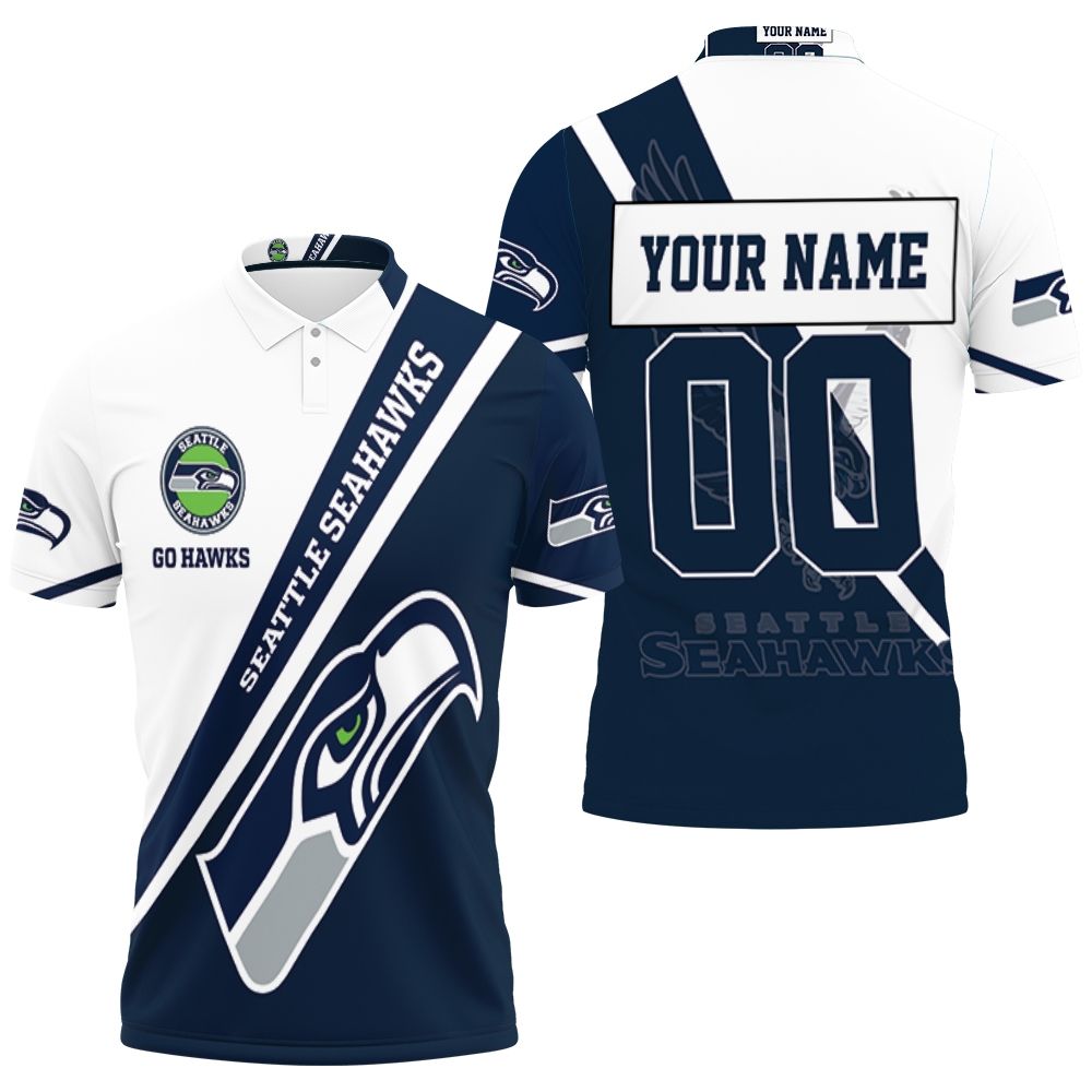 Seattle Seahawks 3d Benas Jr Personalized 3D All Over Print Polo Shirt