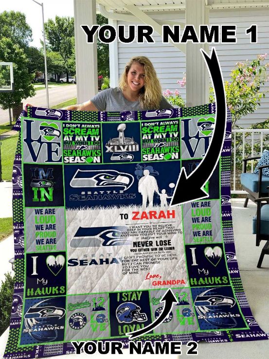 Seattle Seahawks – Personalized Name Quilt Blanket