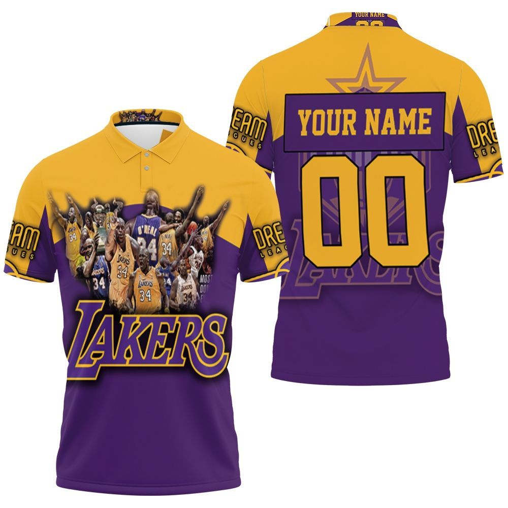 Shaquille Oneal 34 Los Angeles Lakers Nba Western Conference Personalized 3D All Over Print Polo Shirt