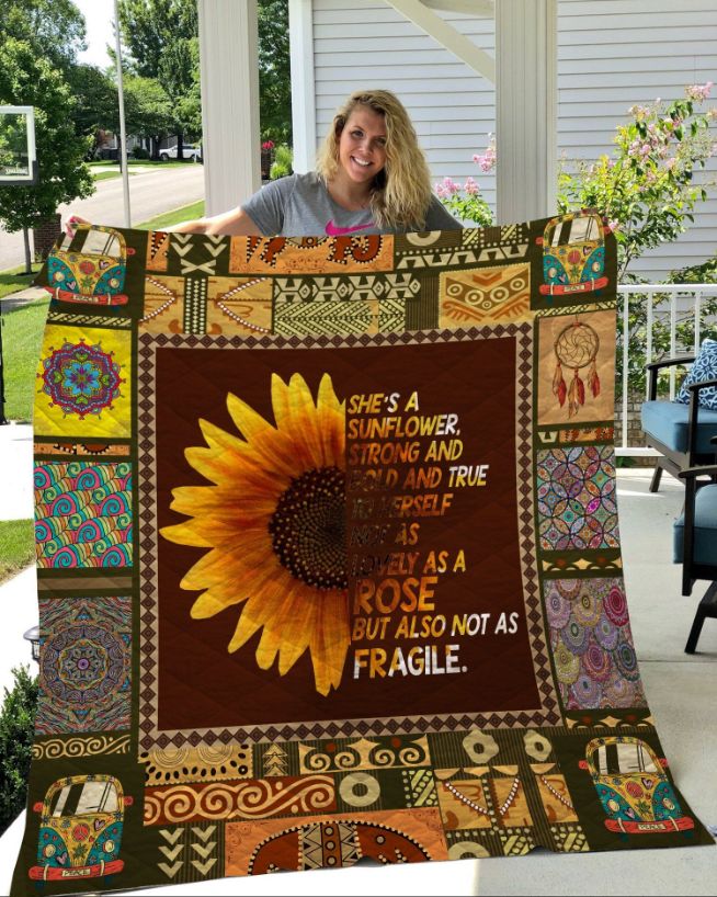 She’s A Sunflower Quilt Blanket