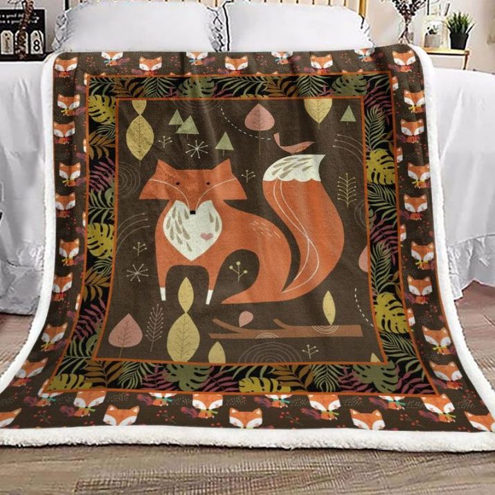 Simple Red Fox Comfy Sofa Throw Blanket