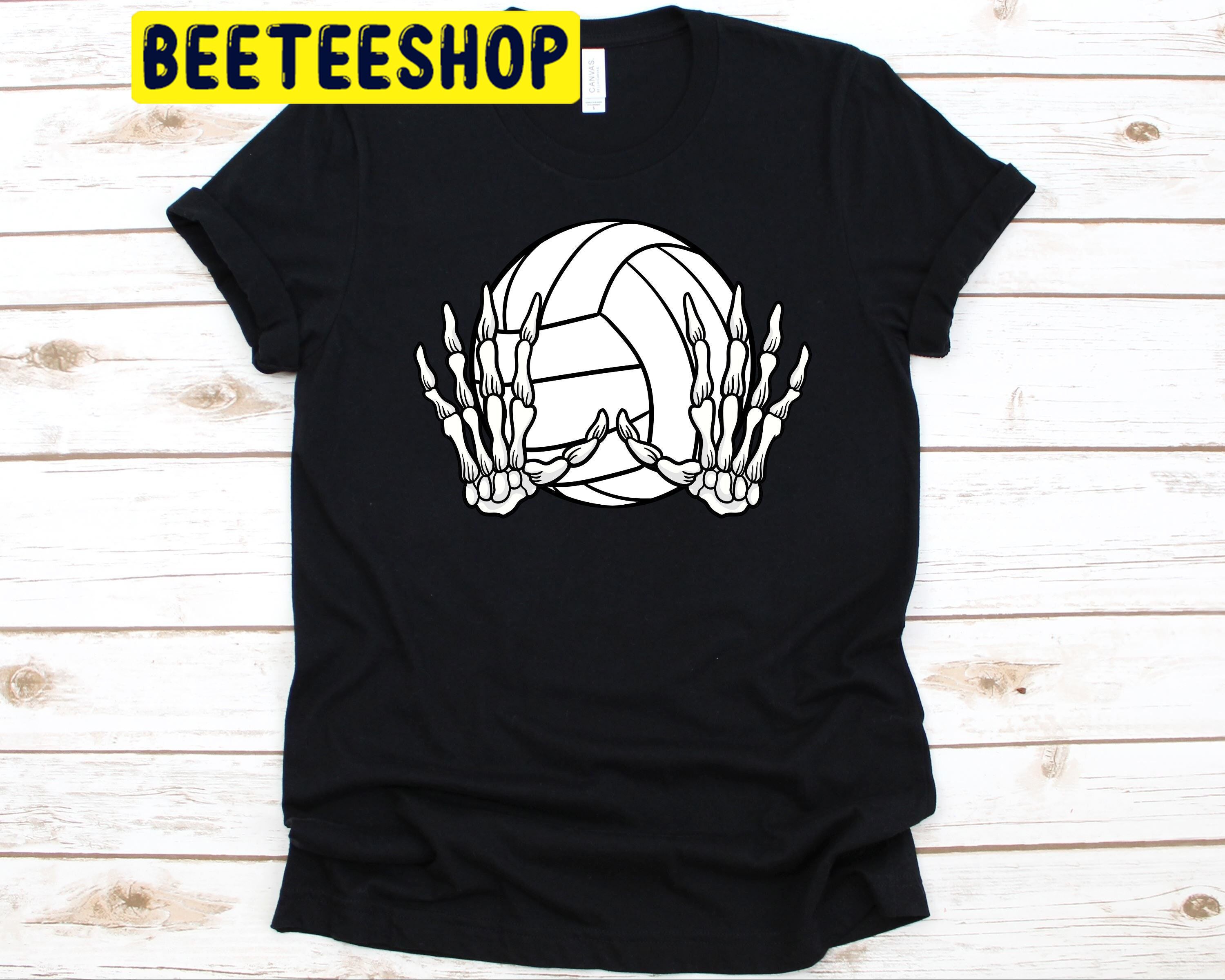 Skeleton Hands Volleyball Trick Or Treat Lovers Halloween Trending Unisex Shirt