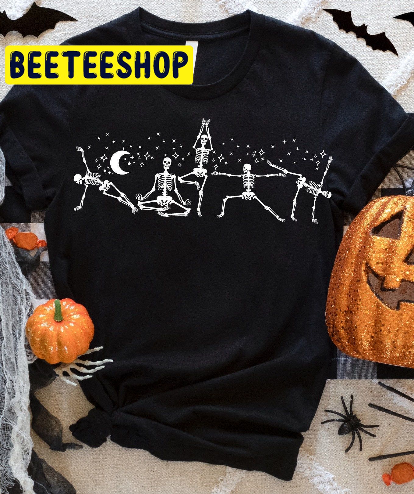 Skeleton Yoga Namaste Spooky Halloween Trending Unisex Shirt