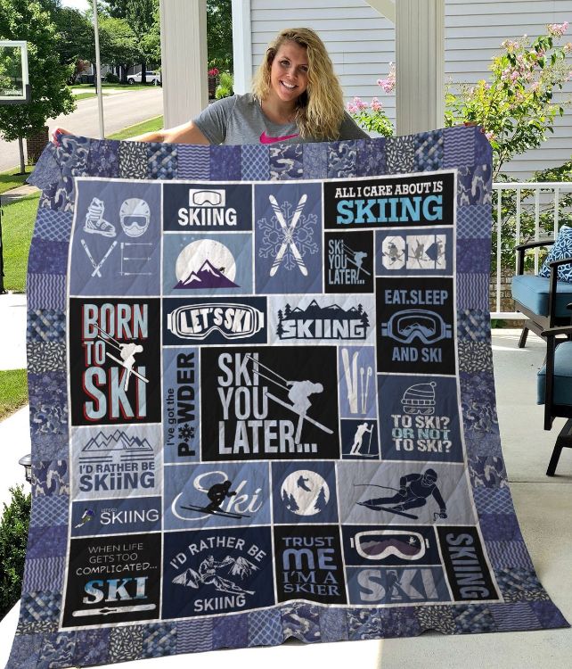 Ski You Later Quilt Blanket