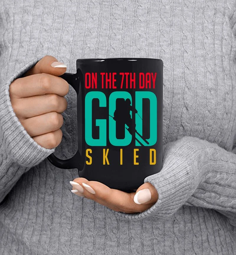 Skier On The 7th Day God Skied Mug