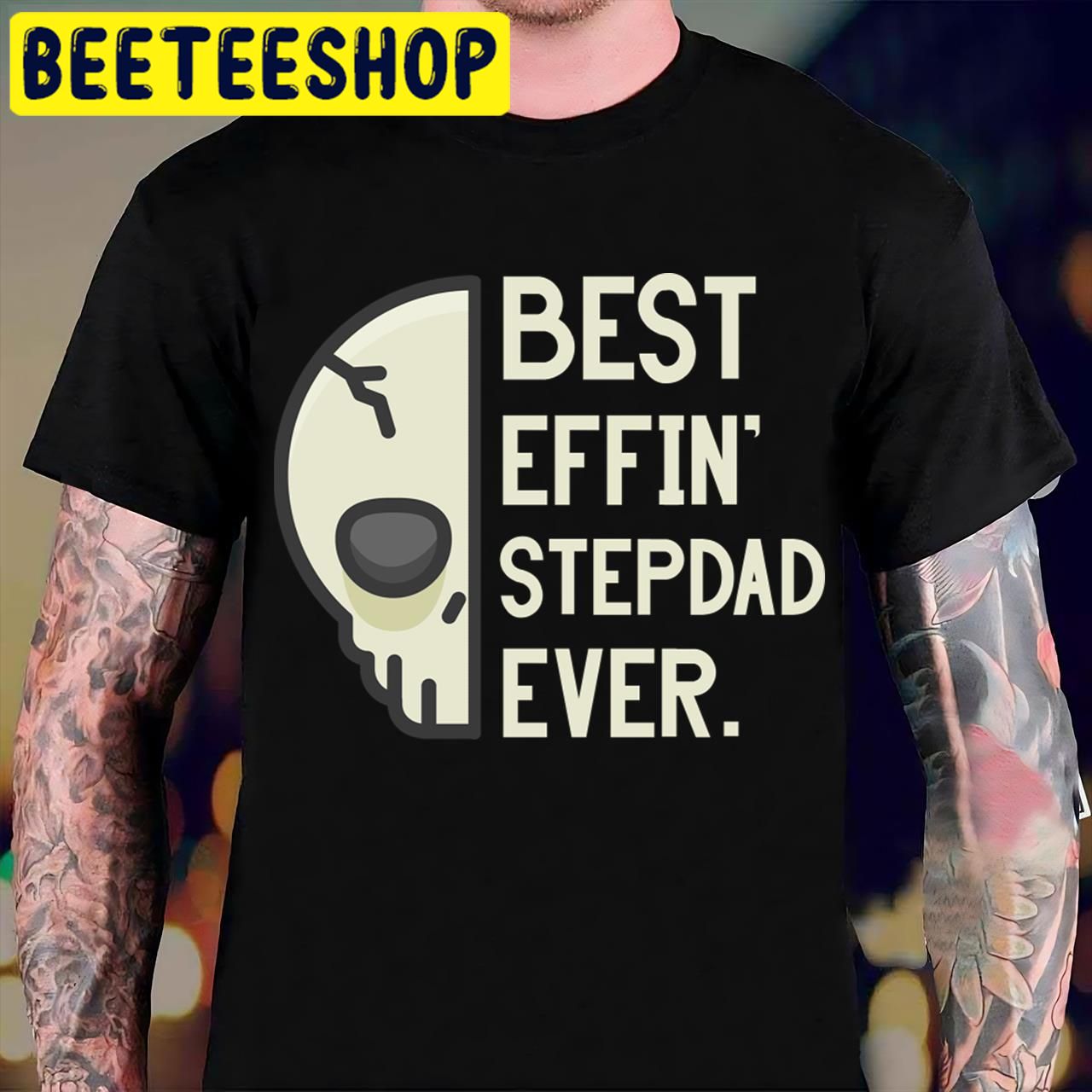 Skull Best Effin Stepdad Ever Stepdad Halloween Trending Unisex T-Shirt