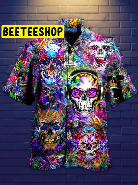 Skull Colorfull  Hawaiian Shirt